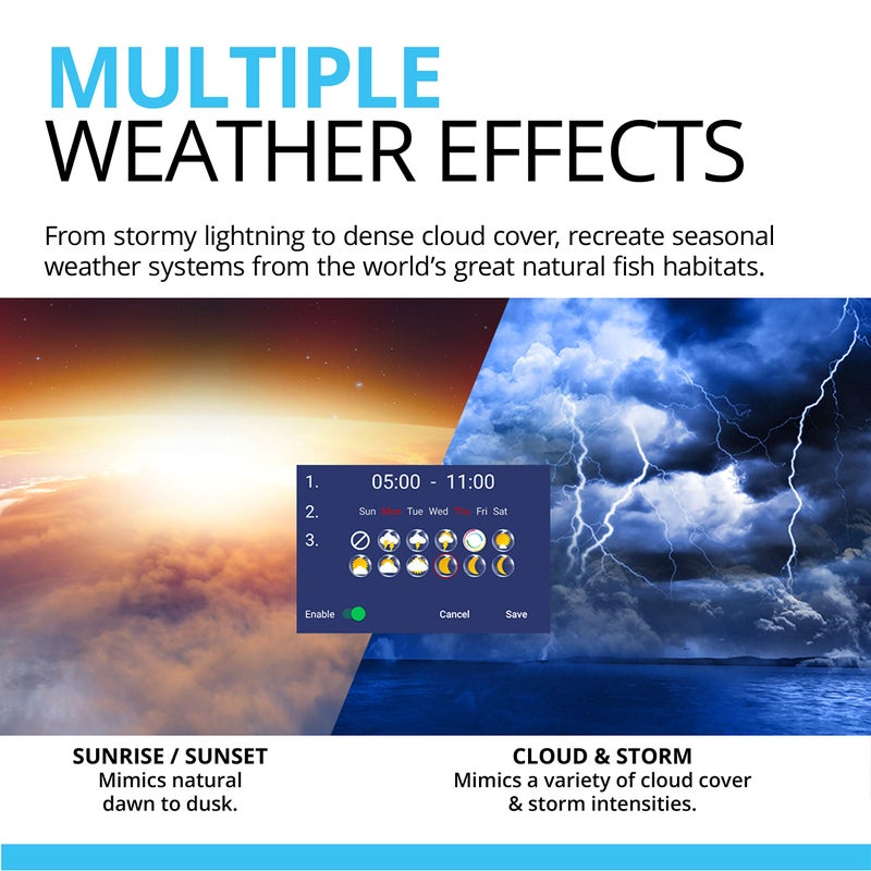 Fluval Aquasky 2.0 LED Aquarium Light â€“ 12W, 15â€“24" â€“ Adjustable RGB & 6500K White LEDs | App Controlled with Weather Effects | Freshwater & Fish-Only Marine Tanks | Extendable Brackets - Image 5